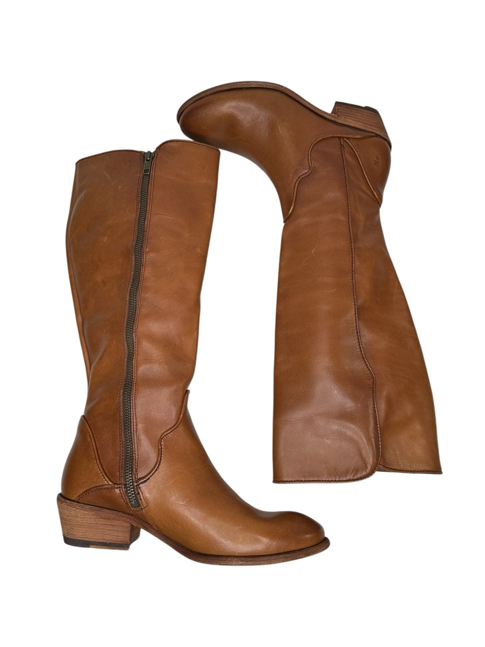 Frye Found Carson Piping Tall Boot in Caramel Sz: 7.5B - Picture 9 of 11